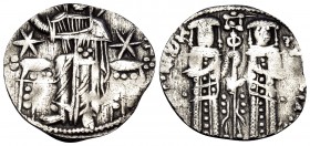 Andronicus II Palaeologus, with Michael IX, 1282-1328. Basilikon (Silver, 18 mm, 1.28 g, 6 h), Constantinople, 1304-1320. KYPIE BOHΘEI / IC - XC Chris...