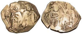 John V Palaeologus, with Anna of Savoy as Regent, 1341-1391. Hyperpyron (Electrum, 23 mm, 3.33 g, 6 h), Constantinople, 1341-1347. A/N - I/Ш Anna, hol...