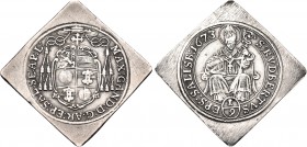 AUSTRIA. Salzburg, Archbishopric. Max Gandolf Graf von Kuenburg, 1668-1687. 1/9 Taler Klippe (Silver, 26 mm, 3.12 g, 12 h), 1673. MAX:GAND:D:G:AR:EP:S...