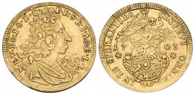 GERMANY, Bavaria. Max II Emanuel, Prince Elector, First reign, 1679-1705. Goldgulden (Gold, 20 mm, 3.20 g, 12 h), Munich, 1703. M.E.V.B.&.P.S.D.C.P.R....