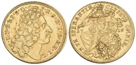 GERMANY. Bavaria. Max II Emanuel, Prince Elector, Second reign, 1715-1726. Max d'or (Gold, 23 mm, 6.40 g, 12 h), reeded edge, Munich, 1716. M.E.V.B.&....