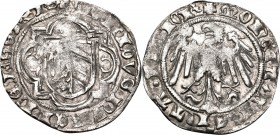 GERMANY. Nuremberg, City. (Silver, 23 mm, 2.44 g, 2 h), Schilling, undated but 1429-1431. City arms within a quadrilobe. Rev. Eagle with spread wings ...