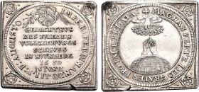 GERMANY. Nuremberg. Ferdinand III, 1637-1657. 3 Ducat Klippe (Silver, 31 x 31 mm, 8.19 g, 12 h), square, klippe, medallion with a rose in each angle, ...