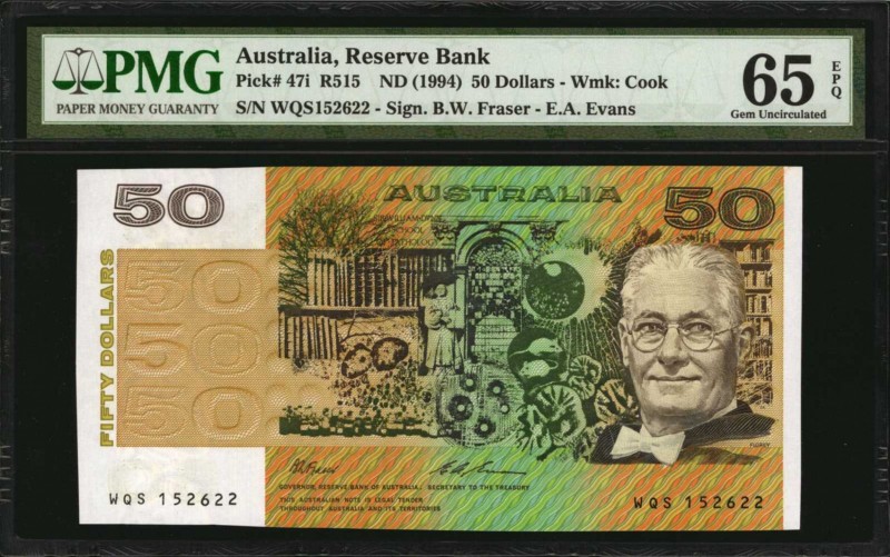 AUSTRALIA

AUSTRALIA. Reserve Bank of Australia. 50 Dollars, ND (1994). P-47i....