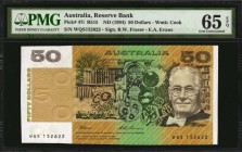 AUSTRALIA

AUSTRALIA. Reserve Bank of Australia. 50 Dollars, ND (1994). P-47i. PMG Gem Uncirculated 65 EPQ.

Estimate: $75.00- $125.00