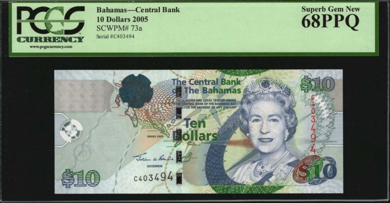 BAHAMAS

BAHAMAS. Central Bank of the Bahamas. 10 Dollars, 2005. P-73a. PCGS C...