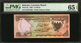 BAHRAIN

BAHRAIN. Currency Board. 1/4 Dinar, 1964. P-2a. PMG Gem Uncirculated 65 EPQ.

Estimate: $150.00- $250.00