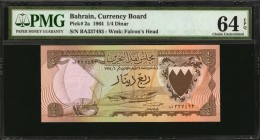 BAHRAIN

BAHRAIN. Currency Board. 1/4 Dinar, 1964. P-2a. PMG Choice Uncirculated 64 EPQ.

Estimate: $125.00- $225.00