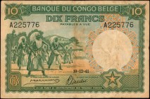 BELGIAN CONGO

BELGIAN CONGO. Banque du Congo Belge. 10 Francs, 1941. P-14. Fine.

Estimate: $100.00- $150.00