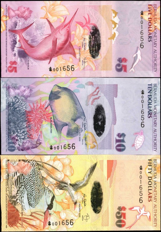 BERMUDA

BERMUDA. Lot of (3) Bermuda Monetary Authority. 5, 10 & 50 Dollars, 2...
