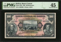 BOLIVIA

BOLIVIA. Banco Central De Bolivia. 100 Bolivianos, 1928. P-125a. PMG Choice Extremely Fine 45.

PMG comments "Minor Restoration."

Esti...