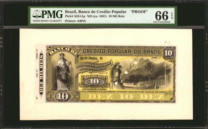 BRAZIL

BRAZIL. Banco de Credito Popular. 10 Mil Reis, ND (ca. 1891). P-S551Ap...
