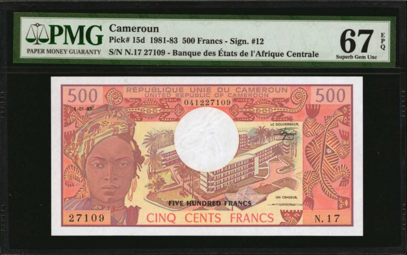 CAMEROON

CAMEROON. Banque Des Etats De L'Afrique Centrale. 500 Francs, 1981-8...