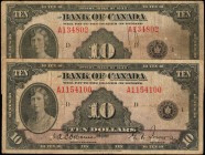 CANADA

CANADA. Lot of (2) Bank of Canada. 10 Dollars, 1935. BC-7. Very Fine.

Annotations, stains and margin wear are noticed.

Estimate: $100....
