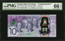 CANADA

CANADA. Lot of (4) Bank of Canada. 10 Dollars, 2017-18. P-BC-75 & BC-77a. Consecutive Pairs. PMG Gem Uncirculated 66 EPQ to Superb Gem Unc 6...