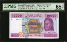 CENTRAL AFRICAN REPUBLIC

CENTRAL AFRICAN STATES. Banque Des Etats De L'Afrique Centrale. 10,000 Francs, 2002. P-510Fa. PMG Superb Gem Uncirculated ...