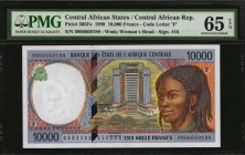 CENTRAL AFRICAN REPUBLIC

CENTRAL AFRICAN STATES. Lot of (8) Banque Des Etats De L'Afrique Centrale. 500 to 10,000 Francs, 1994-2002. P-Various. PMG...