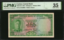 CEYLON

CEYLON. Central Bank of Ceylon. 10 Rupees, 1951. P-48. PMG Choice Very Fine 35.

Estimate: $150.00- $200.00
