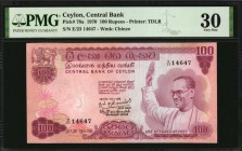 CEYLON

CEYLON. Central Bank of Ceylon. 100 Rupees, 1970. P-78a. PMG Very Fine 30.

PMG comments "Annotation Lightened."

Estimate: $100.00- $15...