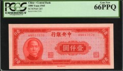 CHINA--REPUBLIC

CHINA--REPUBLIC. Central Bank. 1000 Yuan, 1945. P-287. PCGS Currency Gem New 66 PPQ.

Estimate: $50.00- $100.00