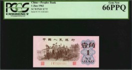 CHINA--PEOPLE'S REPUBLIC

CHINA--PEOPLE'S REPUBLIC. Lot of (3) Peoples Bank. 1 Jiao & 2 Fen, 1953-62. P-861a & 877f. PCGS Currency Gem New 65 to Sup...