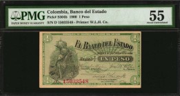 COLOMBIA

COLOMBIA. Banco del Estado. 1 Peso, 1900. P-S504b. PMG About Uncirculated 55.

Scarce "Winged Liberty" error.

Estimate: $50.00- $100....