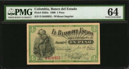 COLOMBIA

COLOMBIA. Lot of (2) Banco del Estado. 1 Peso, 1900. P-S504c. Consecutive. PMG Choice Uncirculated 63 & 64.

Consecutive seven digit ser...