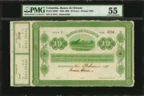COLOMBIA

COLOMBIA. Banco De Oriente. 10 Pesos, 1884-1900. P-S699r. Remainder. PMG About Uncirculated 55.

Estimate: $100.00- $200.00