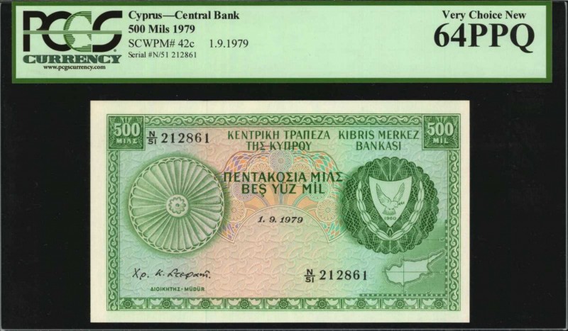 CYPRUS

CYPRUS. Central Bank. 500 Mils, 1979. P-42c. PCGS Currency Very Choice...