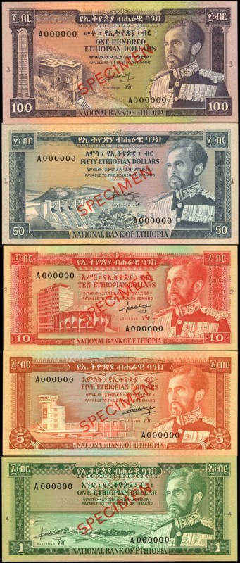 ETHIOPIA

ETHIOPIA. Lot of (5) National Bank of Ethiopia. 1, 5, 10, 50 & 100 D...