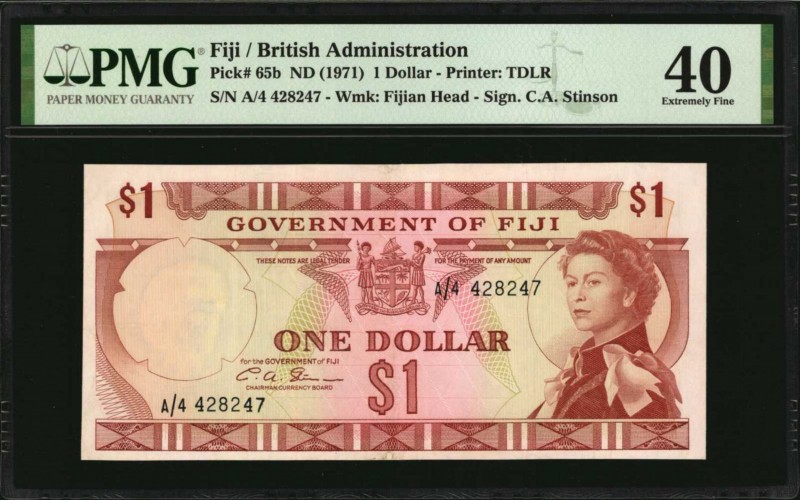 FIJI

FIJI. Government of Fiji. 1 Dollar, ND (1971). P-65b. PMG Extremely Fine...