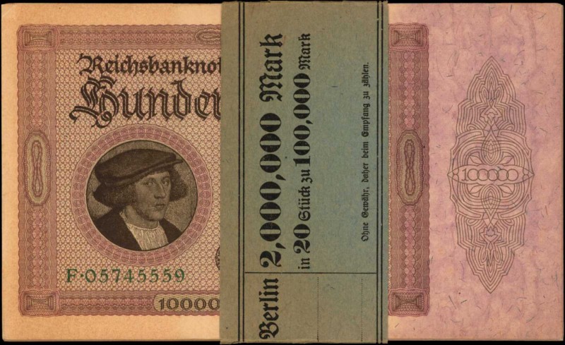 GERMANY

GERMANY. Pack of (20) Reichsbanknote. 100,000 Mark, 1923. P-83. Conse...