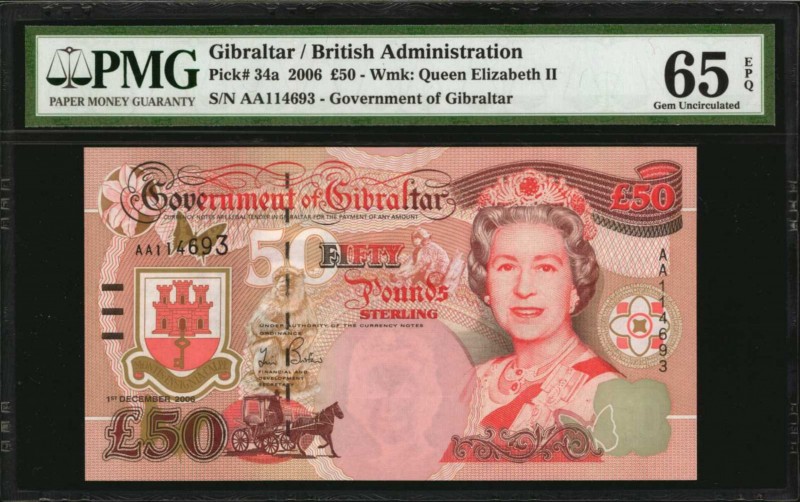 GIBRALTAR

GIBRALTAR. Government of Gibraltar. 50 Pounds, 2006. P-34a. PMG Gem...