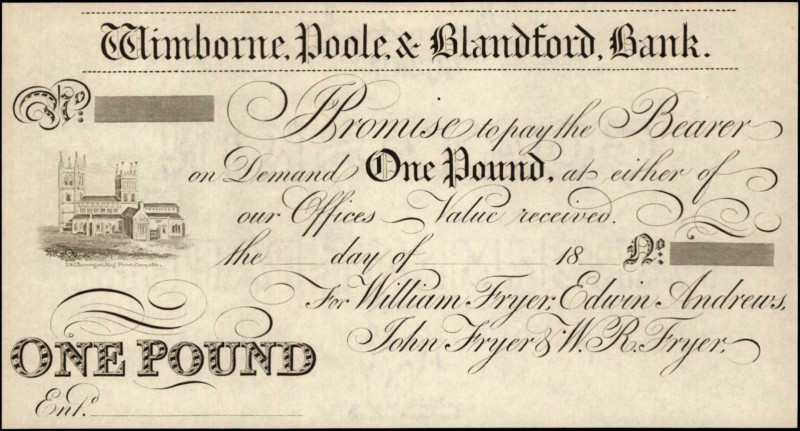 GREAT BRITAIN

GREAT BRITAIN. Wimborne, Poole & Blandford Bank. 1 Pound, ND (c...