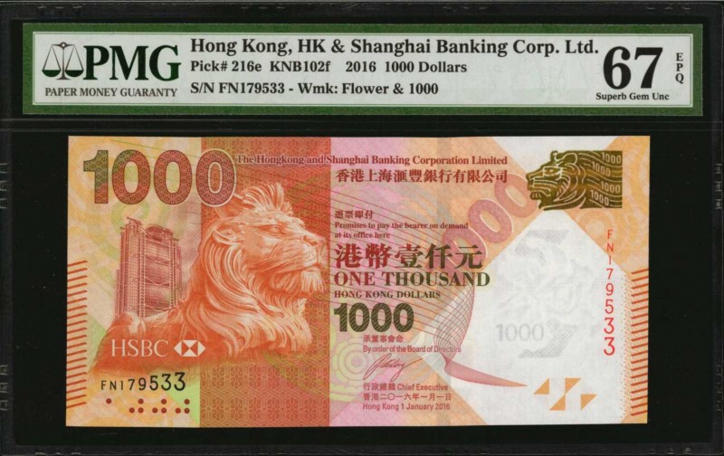 HONG KONG

HONG KONG. HK & Shanghai Banking Corp. Ltd.. 1,000 Dollars, 2016. P...