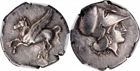 Hipponium

ITALY. Bruttium. Hipponion(?). AR Stater (8.53 gms), ca. 350-294 B.C. NGC Ch EF, Strike: 5/5 Surface: 4/5.

cf. HGC-4, 1397; CNG-50, lo...