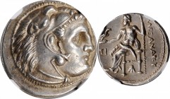 Philip III, 323-317 B.C

MACEDON. Kingdom of Macedon. Philip III, 323-317 B.C. AR Drachm (4.29 gms), Sardes Mint, ca. 322-319/8 B.C. NGC Ch AU, Stri...