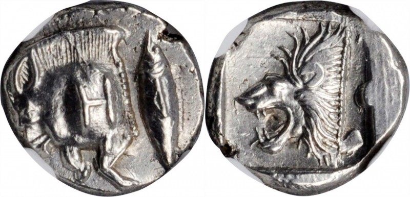 Cyzicus

MYSIA. Kyzikos. AR Diobol (1.22 gms), ca. 450-400 B.C. NGC MS, Strike...