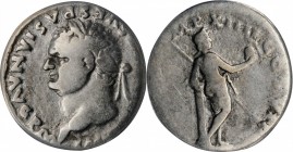 Titus, A.D. 79-81

TITUS, A.D. 79-81. AR Denarius, Rome Mint, A.D. 79. ANACS VG 10.

RIC-35; RSC-268a. Obverse: Laureate head left; Reverse: Venus...