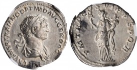 Trajan, A.D. 98-117

TRAJAN, A.D. 98-117. AR Denarius, Rome Mint, A.D. 114-116. NGC Ch EF.

RIC-343; RSC-278. Obverse: Laureate and draped bust ri...