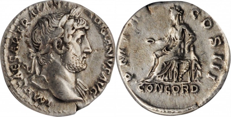 Hadrian, A.D. 117-138

HADRIAN, A.D. 117-138. AR Denarius, Rome Mint, ca. A.D....