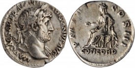 Hadrian, A.D. 117-138

HADRIAN, A.D. 117-138. AR Denarius, Rome Mint, ca. A.D. 119-125. ANACS EF 40.

RIC-118 var. (no cornucopia); RSC-255d. Obve...