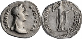 Sabina (Wife of Hadrian)

SABINA (WIFE OF HADRIAN). AR Denarius, Rome Mint, struck ca. A.D. 136-137/8. ANACS VF 35.

RIC-396 (Hadrian); RSC-73. Ob...