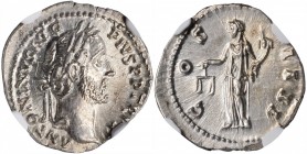 Antoninus Pius, A.D. 138-161

ANTONINUS PIUS, A.D. 138-161. AR Denarius, Rome Mint, A.D. 148-149. NGC Ch MS.

RIC-177; RSC-240. Obverse: Laureate ...