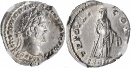 Antoninus Pius, A.D. 138-161

ANTONINUS PIUS, A.D. 138-161. AR Denarius, Rome Mint, A.D. 151-152. NGC MS. Brushed.

RIC-218; RSC-826. Obverse: Lau...