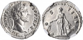Antoninus Pius, A.D. 138-161

ANTONINUS PIUS, A.D. 138-161. AR Denarius, Rome Mint, A.D. 152-153. NGC MS.

RIC-221; RSC-290. Obverse: Laureate hea...