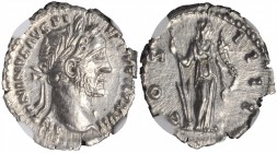 Antoninus Pius, A.D. 138-161

ANTONINUS PIUS, A.D. 138-161. AR Denarius, Rome Mint, A.D. 153-154. NGC MS.

RIC-232; RSC-271. Obverse: Laureate hea...