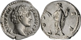 Marcus Aurelius as Caesar, A.D. 139-161

MARCUS AURELIUS AS CAESAR, A.D. 139-161. AR Denarius, Rome Mint, A.D. 145-147. ANACS EF 45.

RIC-429a; RI...