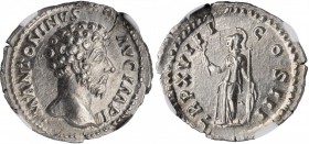Marcus Aurelius, A.D. 161-180

MARCUS AURELIUS, A.D. 161-180. AR Denarius (3.43 gms), Rome Mint, A.D. 163-164. NGC Ch AU, Strike: 5/5 Surface: 5/5....