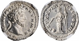 Marcus Aurelius, A.D. 161-180

MARCUS AURELIUS, A.D. 161-180. AR Denarius (3.47 gms), Rome Mint, A.D. 166-167. NGC Ch AU, Strike: 5/5 Surface: 4/5. ...